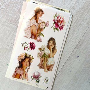 Ламінований стікерпак Дівчата і півонії S_10_17_Peony_Girls фото