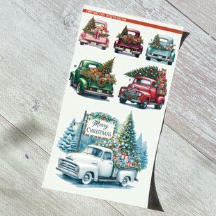 Стікерпак 11*20 см Різдвяні машини S_A5_ChristmasCars фото